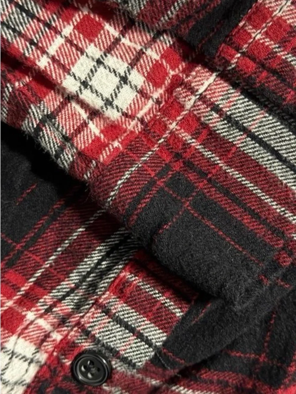 Forever 21 Men Red Black Plaid Flannel